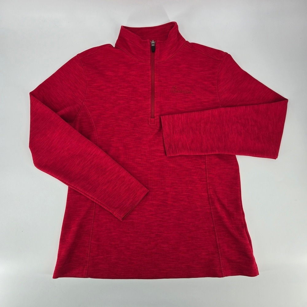 Chick-fil-A Team Style Oobe Quarter Zip Pullover Sweater Red Heathered Womens S